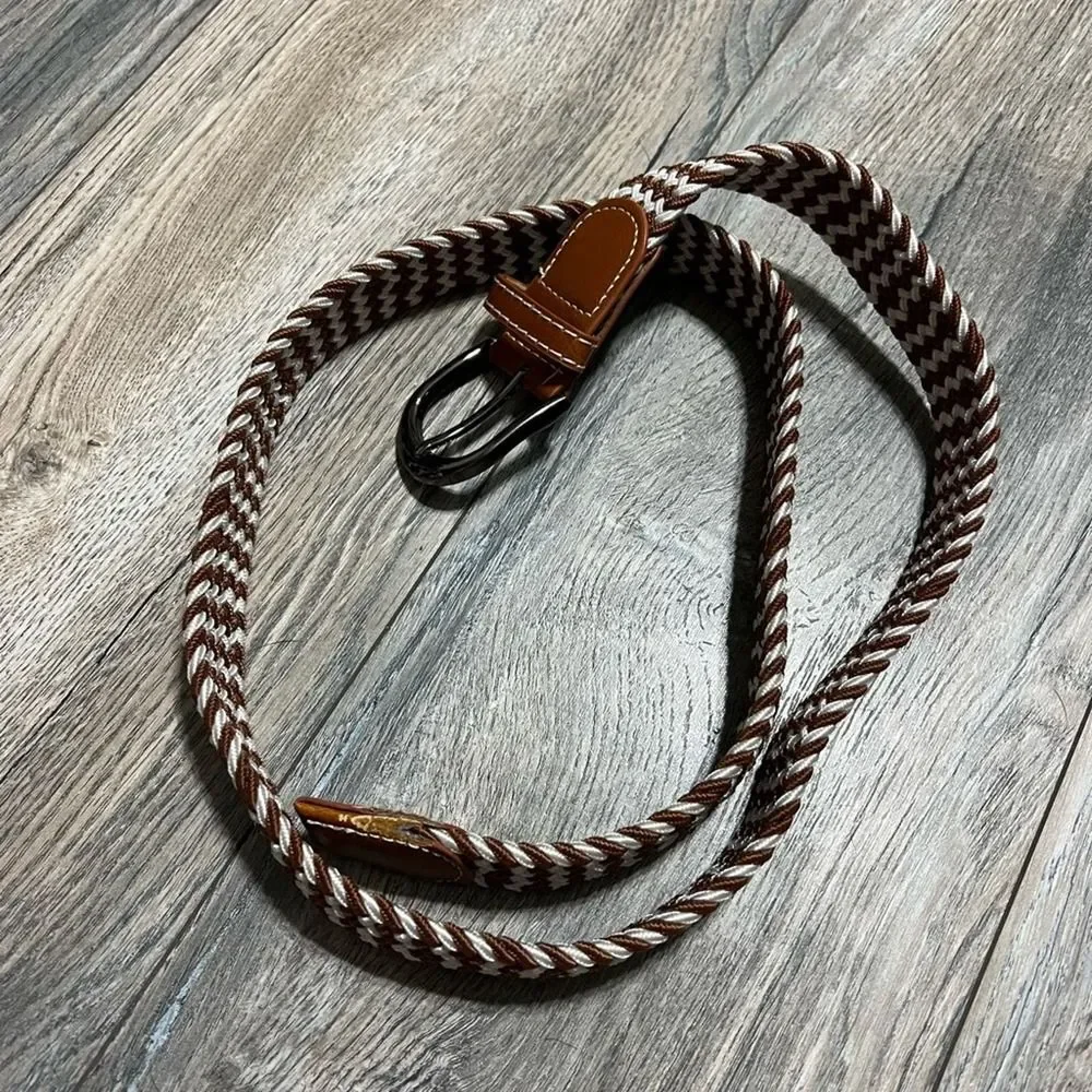 Brown and white boho belt 36” long
